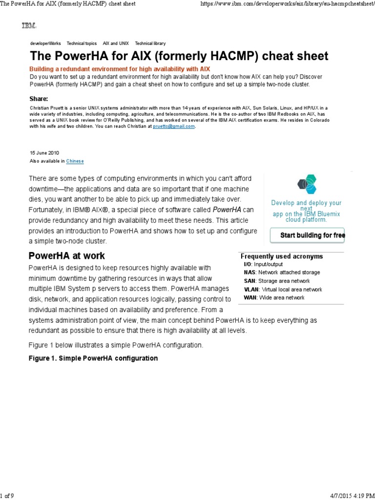 hacmp cheat sheet